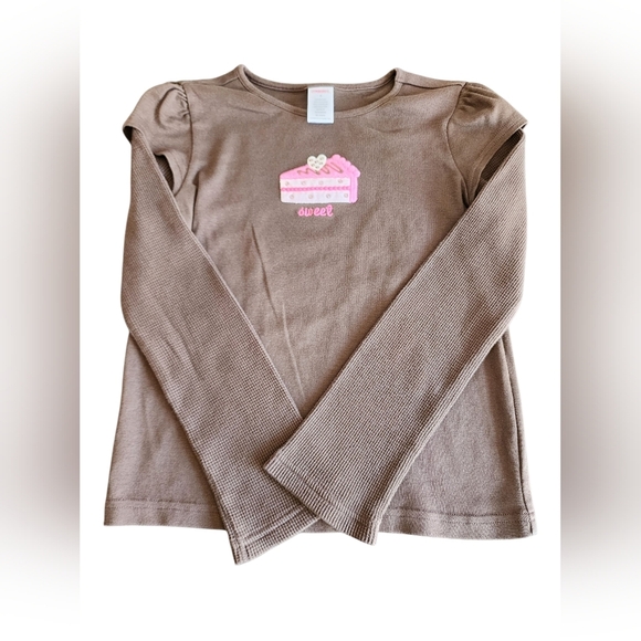 Gymboree Brown Top with Pink Cake Design - Picture 2 of 10